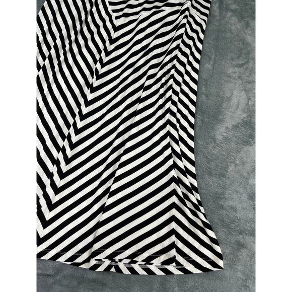 Women’s NWT Design History Black & White Diagonal Stripe Maxi Skirt Size Missy/L - Picture 2 of 9